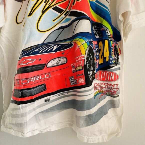 Vintage '96 Jeff Gordon Nascar T-Shirt Sz XL DuPont Racing "Finish First" - Picture 2 of 12
